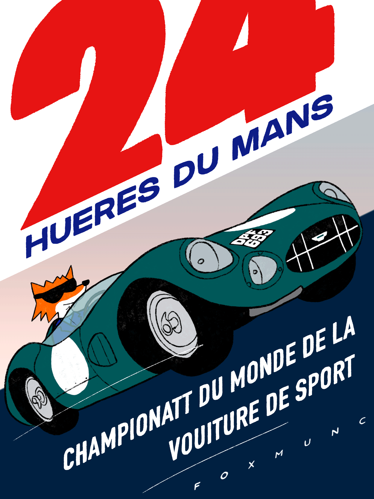 FoxMunc LeMans vintage travel poster