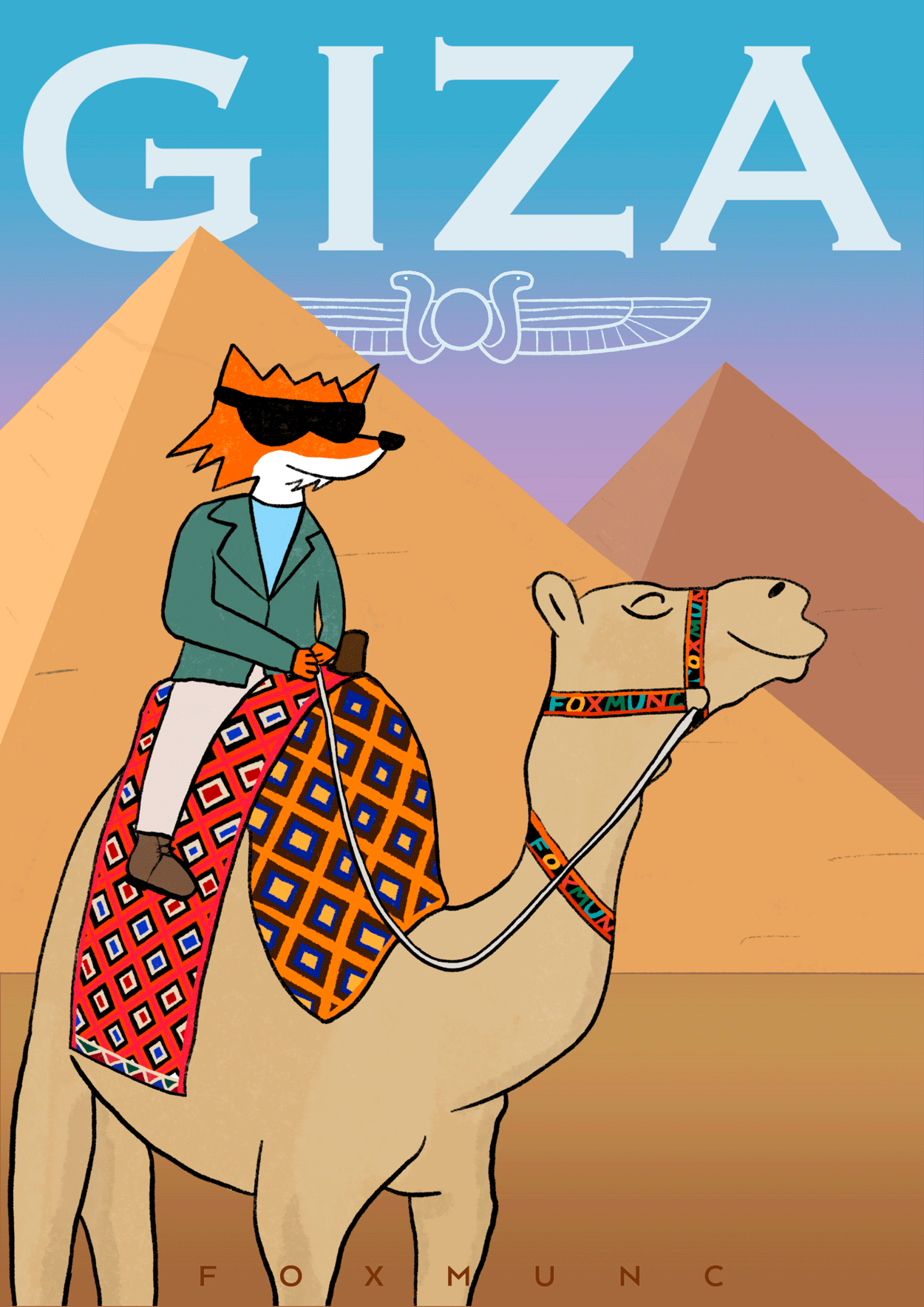 FoxMunc Giza vintage travel poster