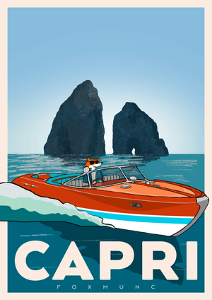 FoxMunc Capri Travel Poster