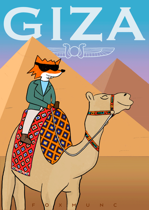 FoxMunc Giza vintage travel poster