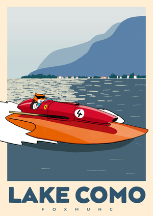 FoxMunc Lake Como travel poster